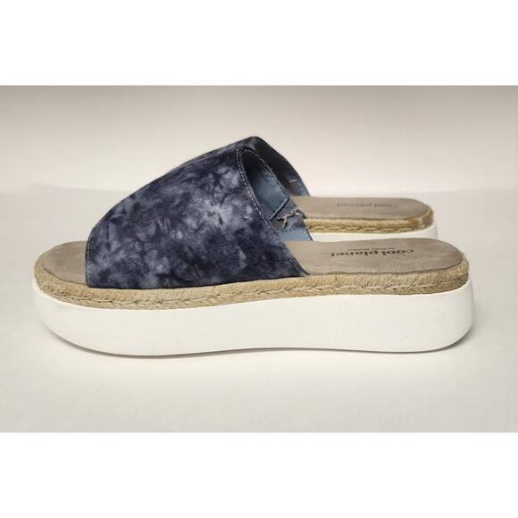 Cool Planet by Steve Madden Women's Juniper Gray Multi Tie-Dye Slide Sandals 7.5 - Picture 3 of 8
